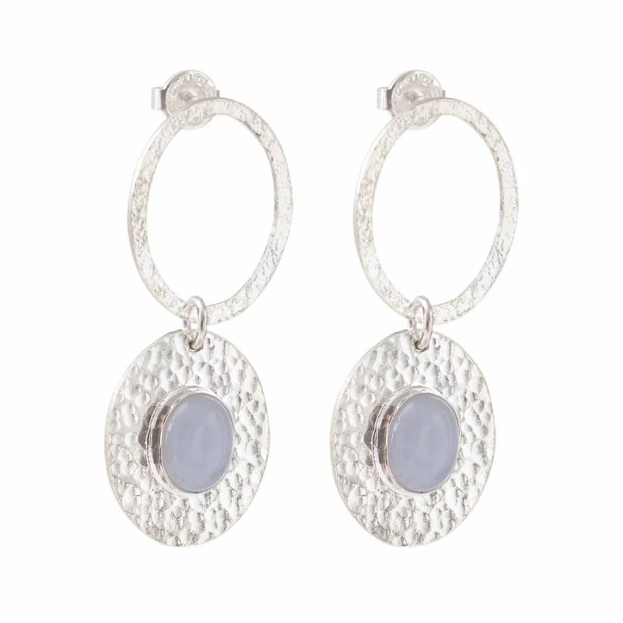 A Beautiful Story THANKFUL BLUE LACE AGATE SILVER EARRINGS