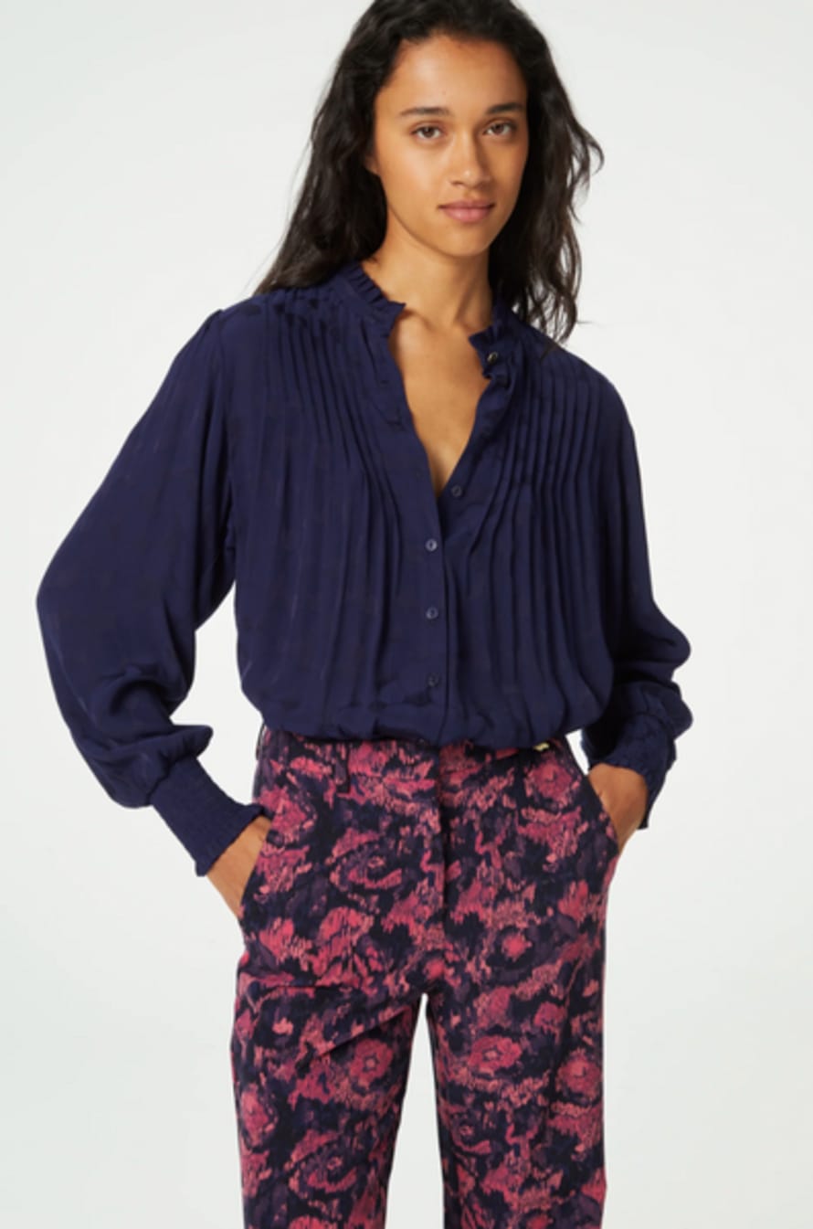 Fabienne Chapopt Navy Lucky Blouse 