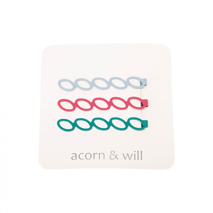 Acorn & Will Trio Of Hair Clips - Ovals