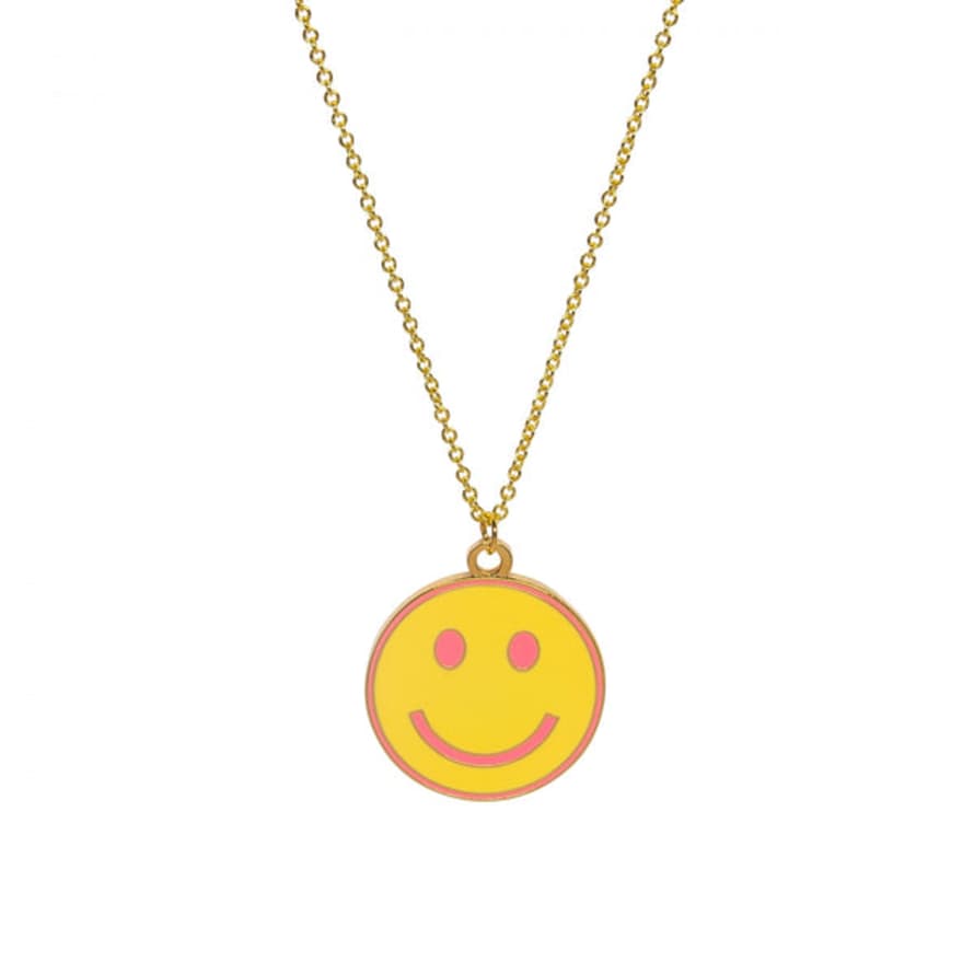 Acorn & Will Enamel Necklace - Smiley Face