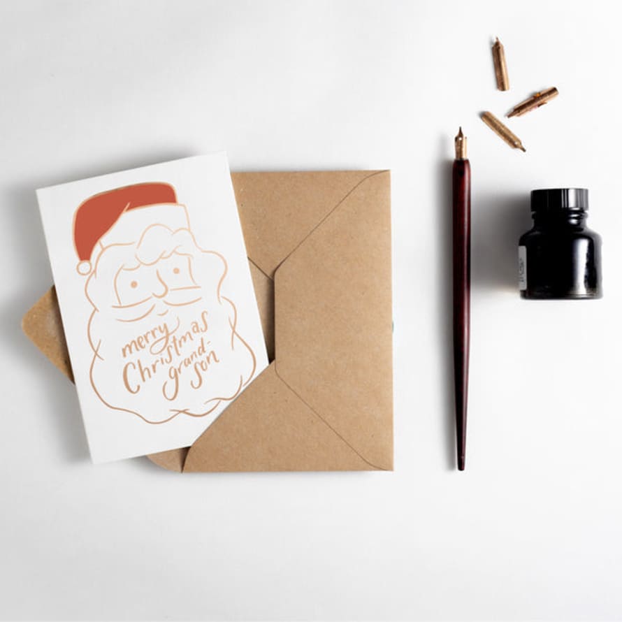 Hunter Paper Co. Merry Christmas Grandson Letterpress Christmas Card