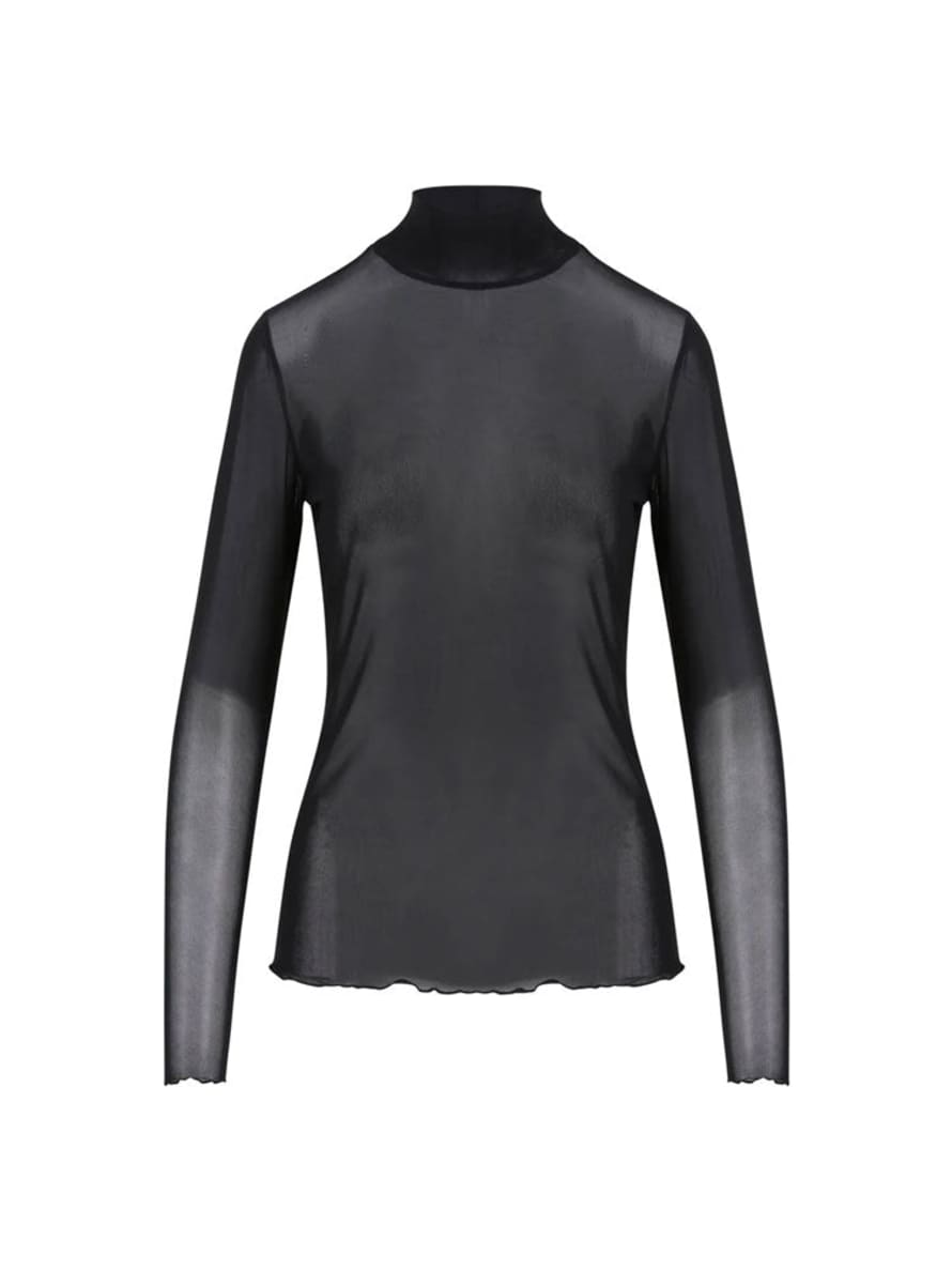 CC Heart Eve Mesh Turtleneck Black