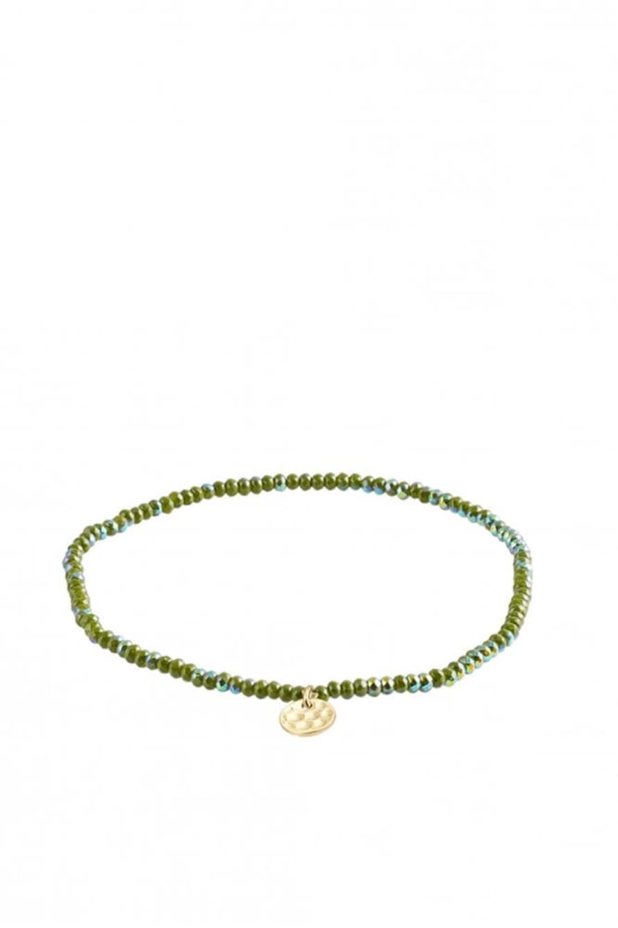 Pilgrim Indie Bracelet In Green/gold