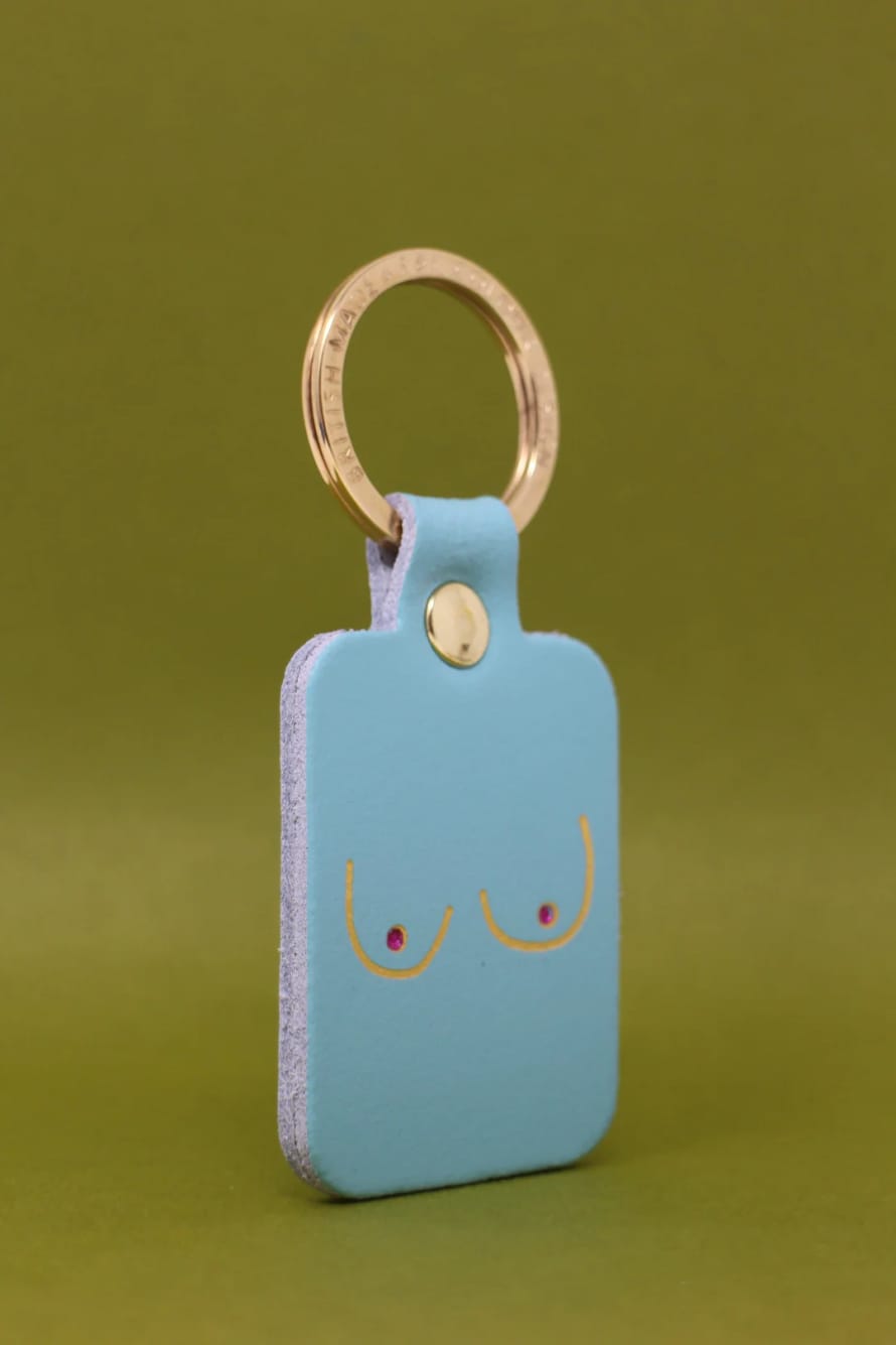 Ark Colour Design Cheeky Boobs Key Ring Fob : Turquoise