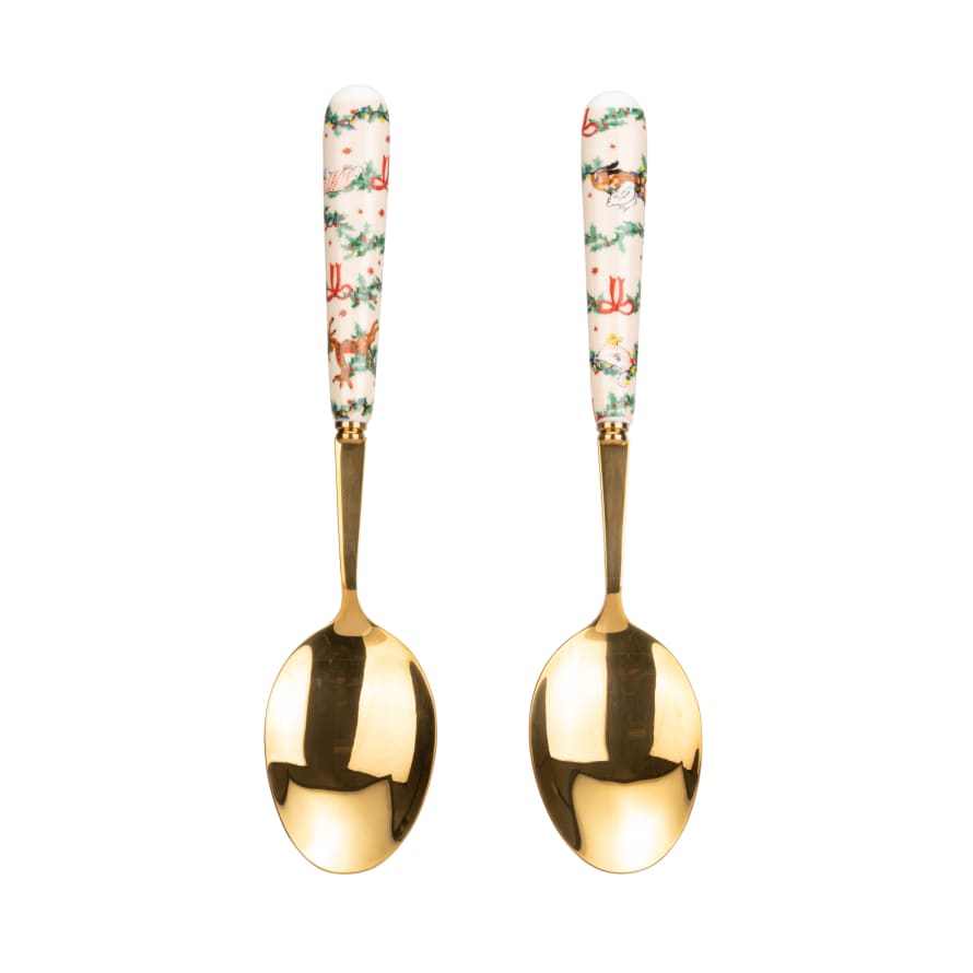 Cath Kidston Christmas Serving Spoons - Set of 2