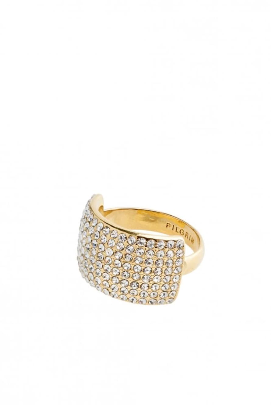 Pilgrim Aspen Crystal Ring In Gold