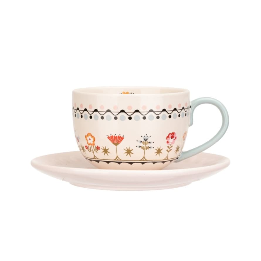 Cath Kidston Painted Table Teacup and Saucer Set