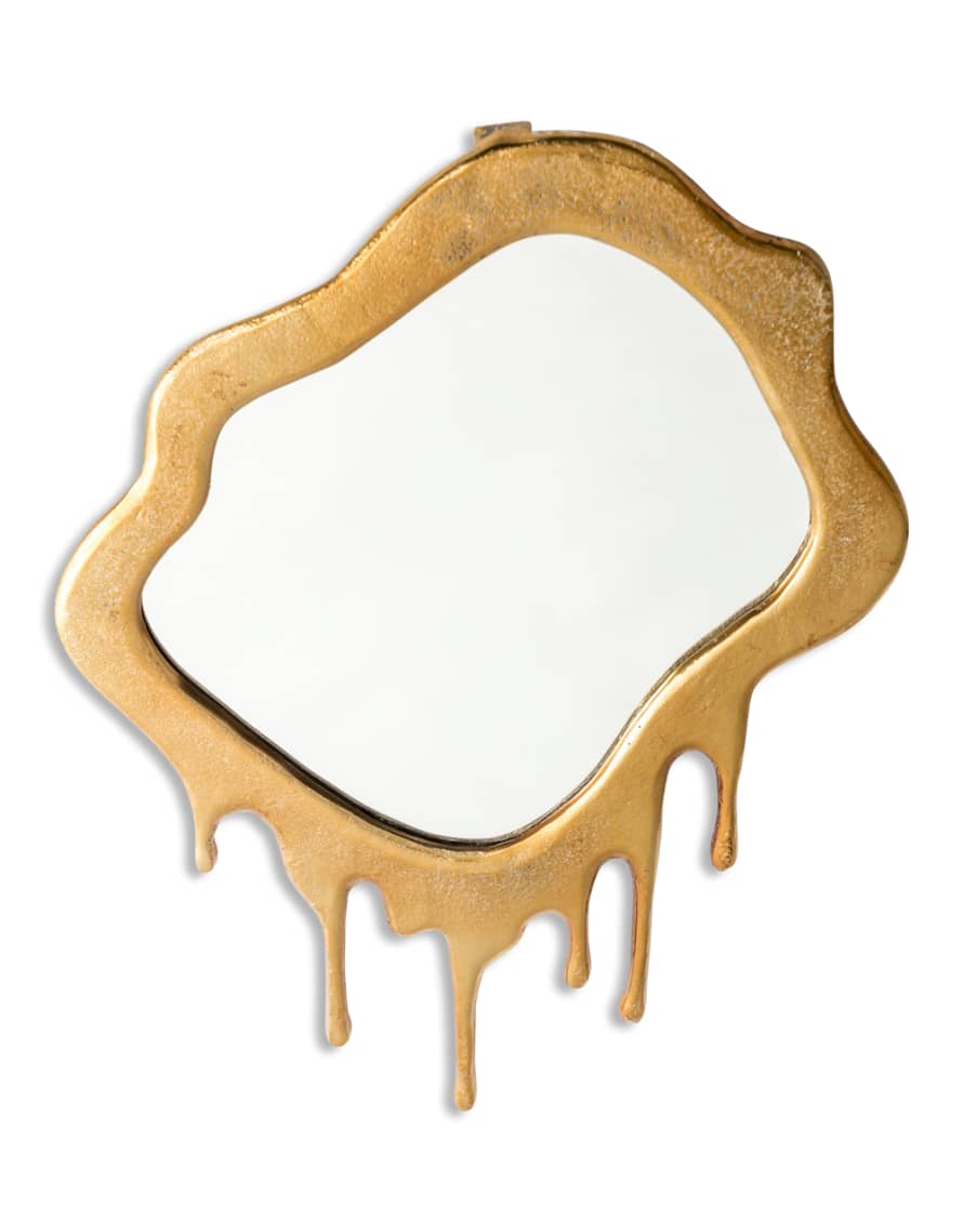 &Quirky Large Gold Drip Dali Aluminium Wall Mirror