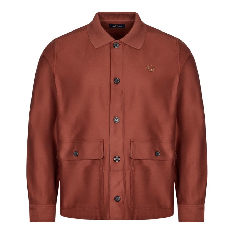 Fred Perry Utillity Pocket Overshirt - Whisky Brown