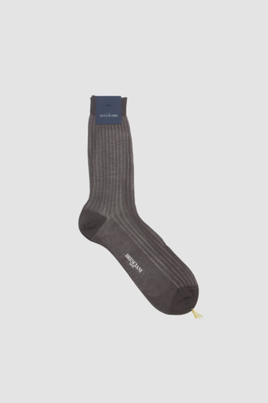 Bresciani Cotton Short Socks Antracite/ghiaccio