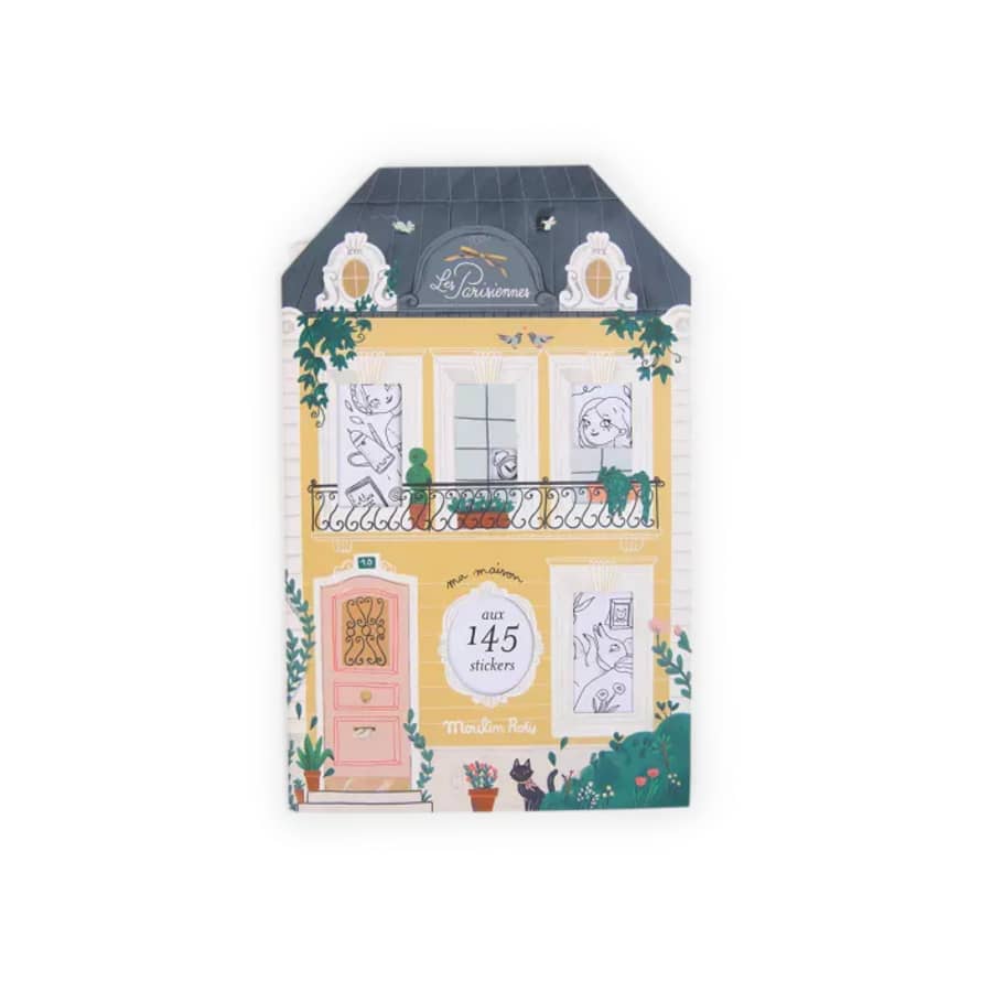 Moulin Roty Drawing Notebook with 145 Les Parisiennes Stickers