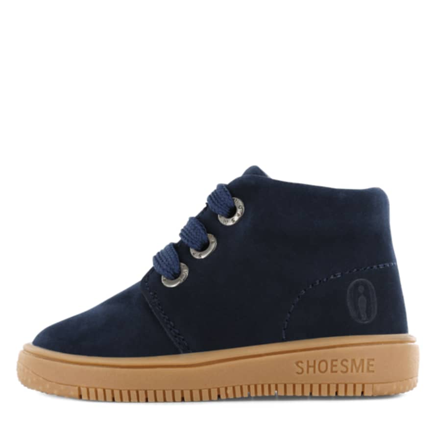 Shoesme : Navy Suede, Lace-up Kids Boot