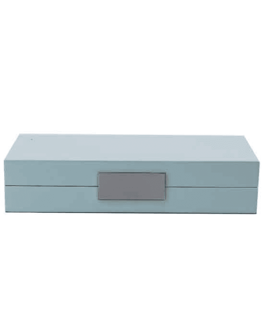 Addison Ross Light Blue Lacquer Box With Silver