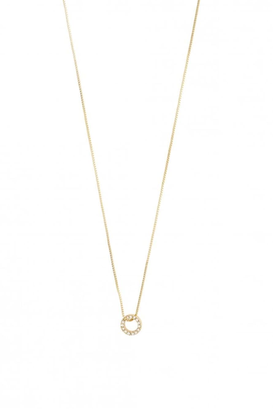 Pilgrim Rogue Crystal Halo Necklace In Gold