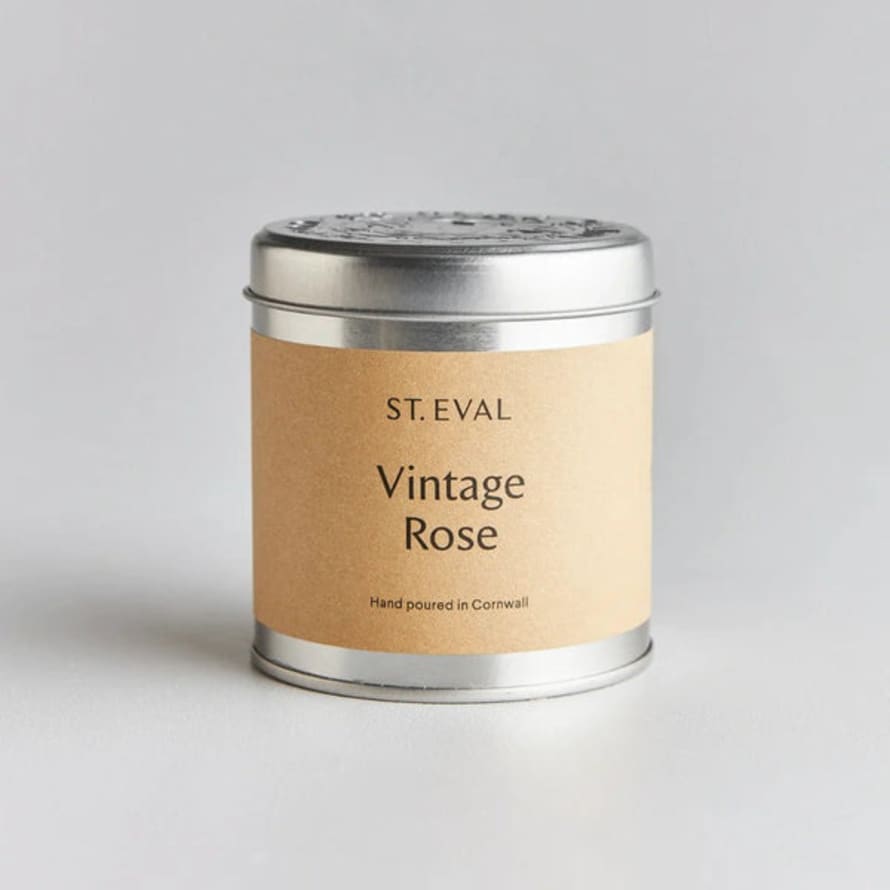 St Eval Candle Company Vintage Rose Scented Tin Candle