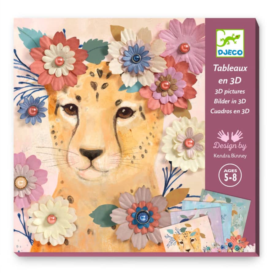 Djeco  Make Your Own 3d Painting - Animal Flower Crowns