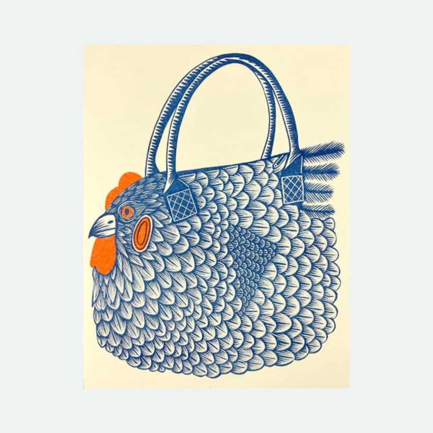 Strangford Chicken Bag Riso Print