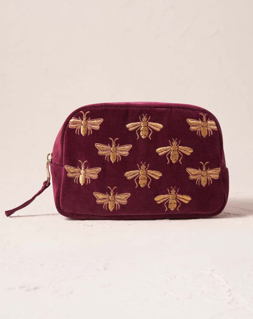 Elizabeth Scarlett - Cosmetics Bag - Honey Bee (plum Velvet)
