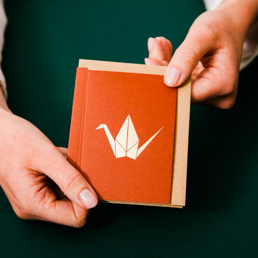 Ola Design Studio Pack Of 5 Craft Cards - Paper Crane