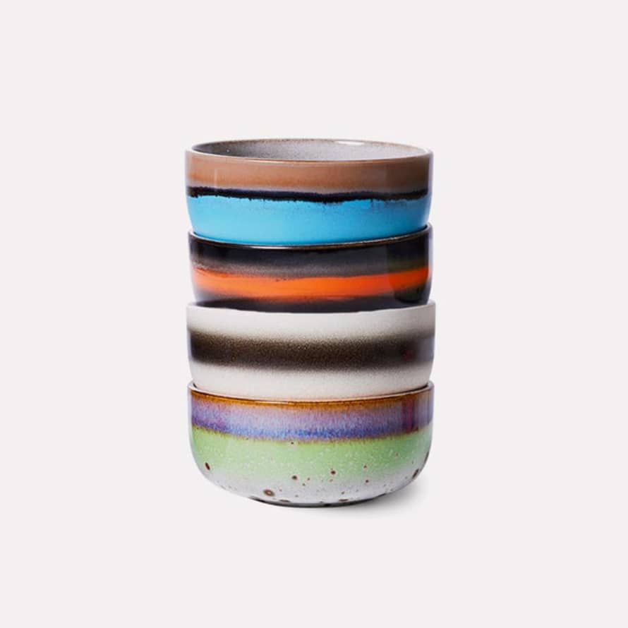 HK Living 70s Ceramics: Dessert Bowls, Freak Out (Set of 4)