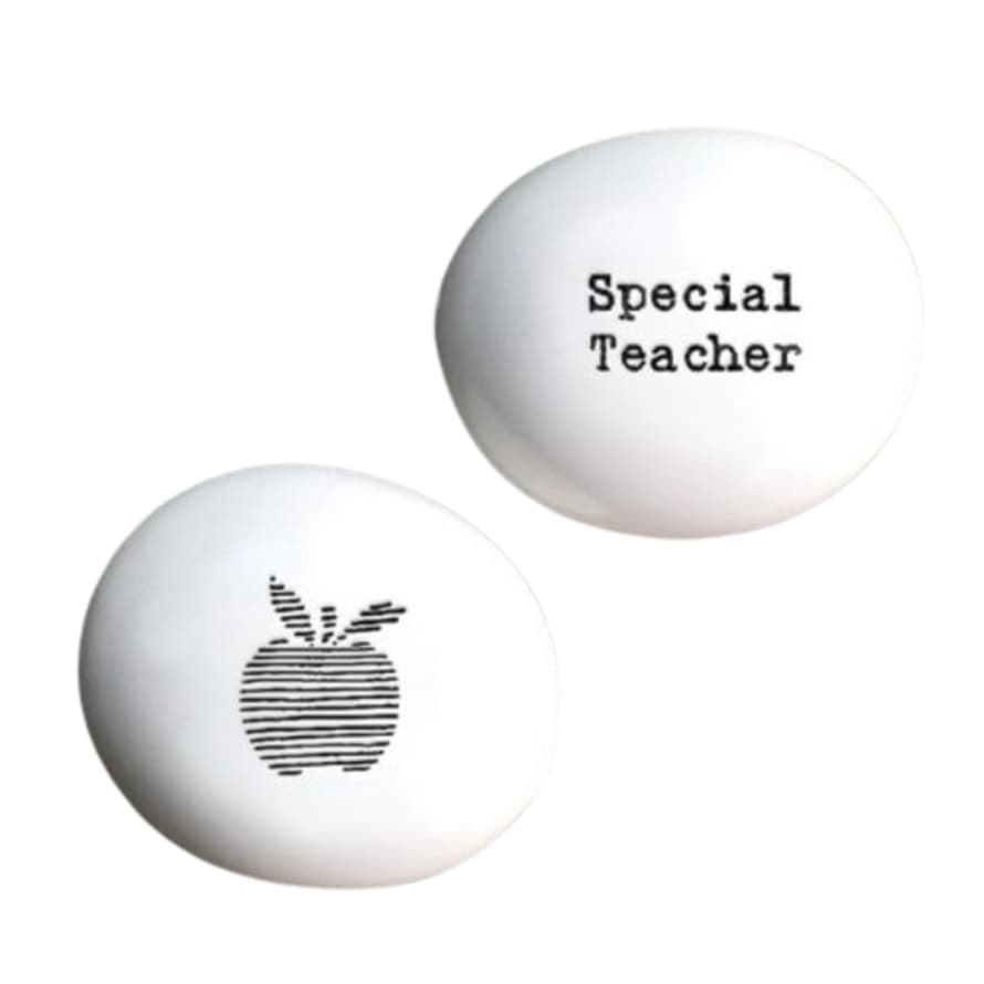 East of India Small White Porcelain Special Teacher Pebble