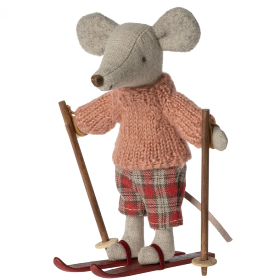 Maileg Big Sister Winter Mouse With Ski Set