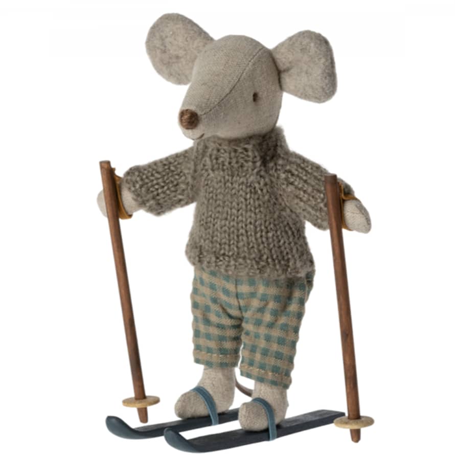 Maileg Big Brother Winter Mouse With Ski Set