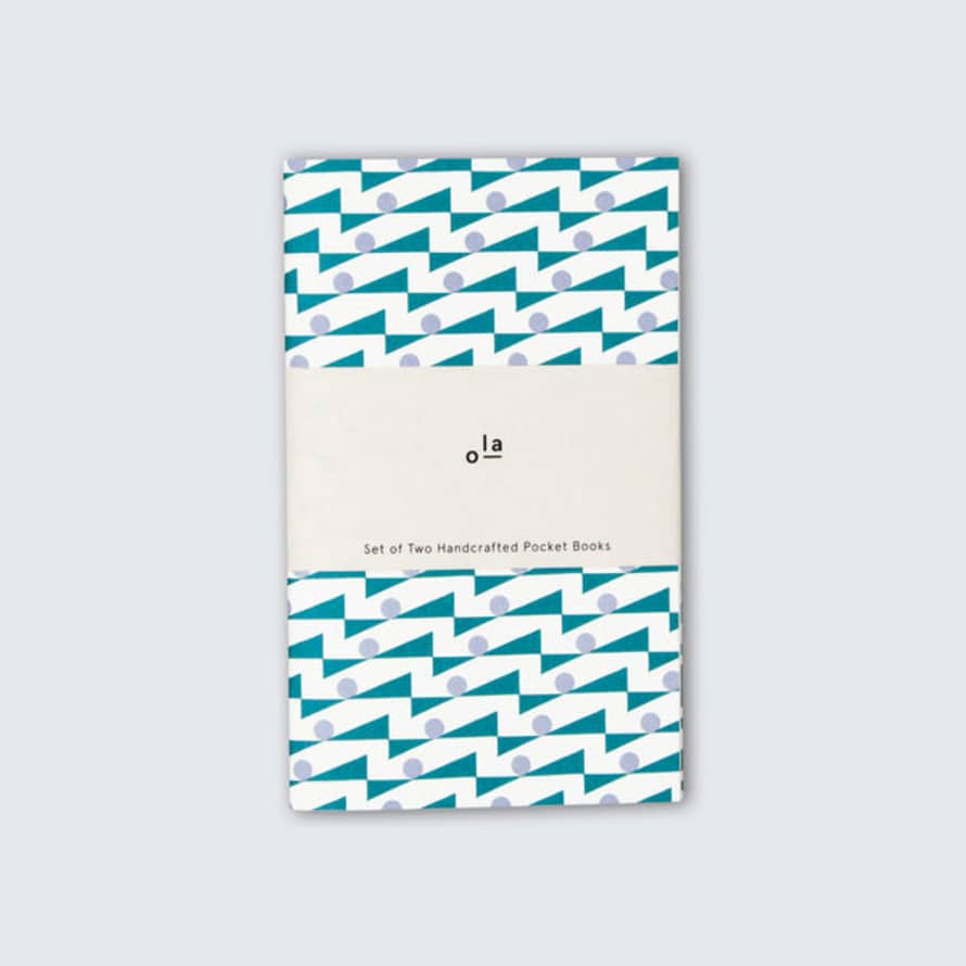 Ola Design Studio Set Of 2 Handcrafted Pocket Books - Enid & Kaffe Print