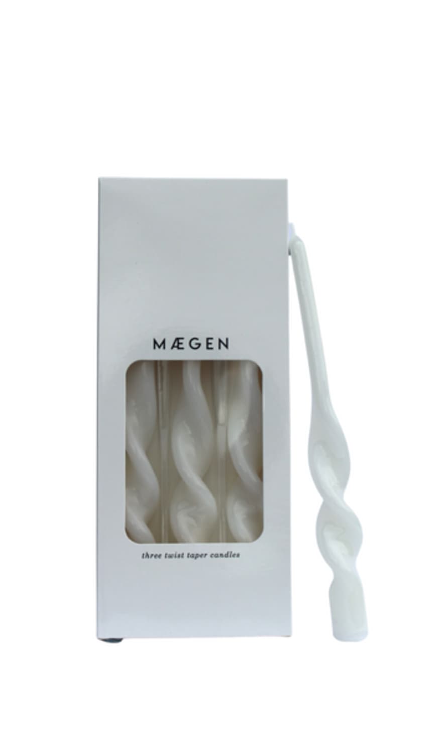 Maegen Twisted Taper Candle - Ice White 3 Pack