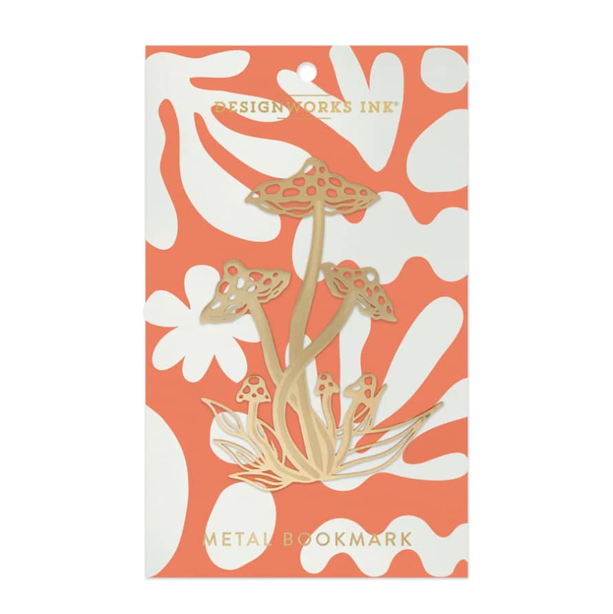 Designworks Ink Gold Metal Mushroom Bookmark