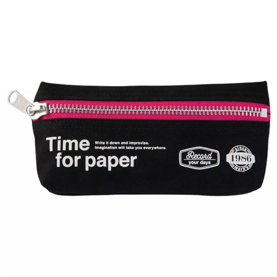 Marks Inc Time For Paper Pencil Case - Black