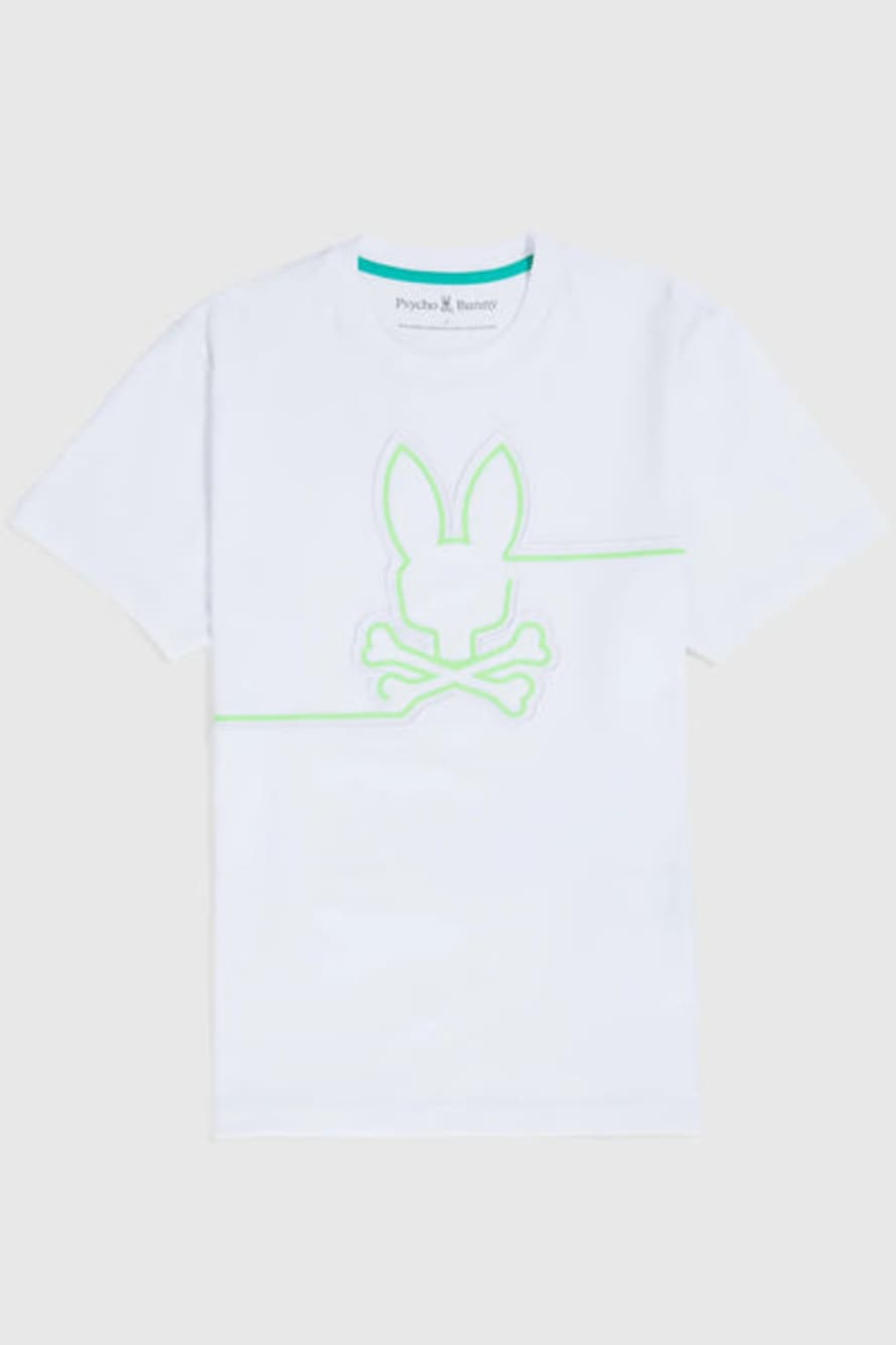 PSYCHO BUNNY - Chester Embroidered Graphic T-shirt In White B6u301z1pc