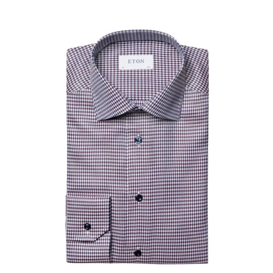 ETON Eton Contemporary Fit Hounds Tooth Check Platter Shirt