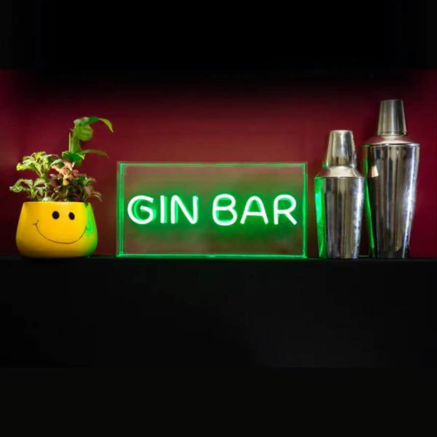 Amber Bright Creations Gin Bar Green Neon Acrylic Light Box