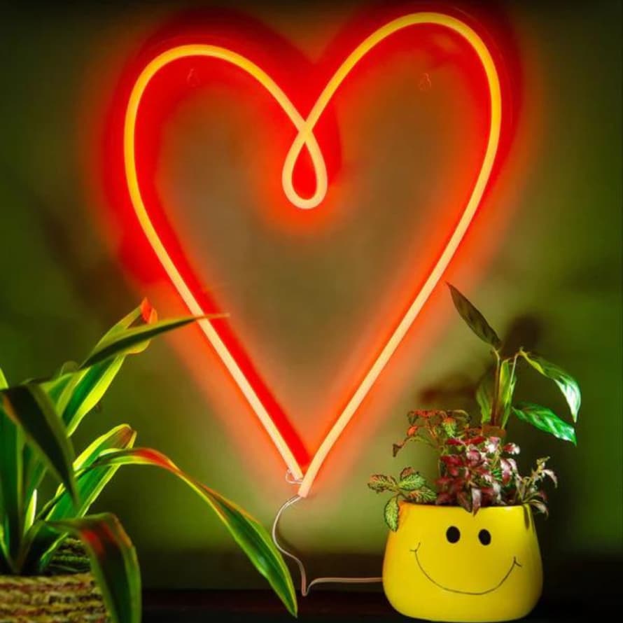 Amber Bright Creations Love Heart Neon Wall Art