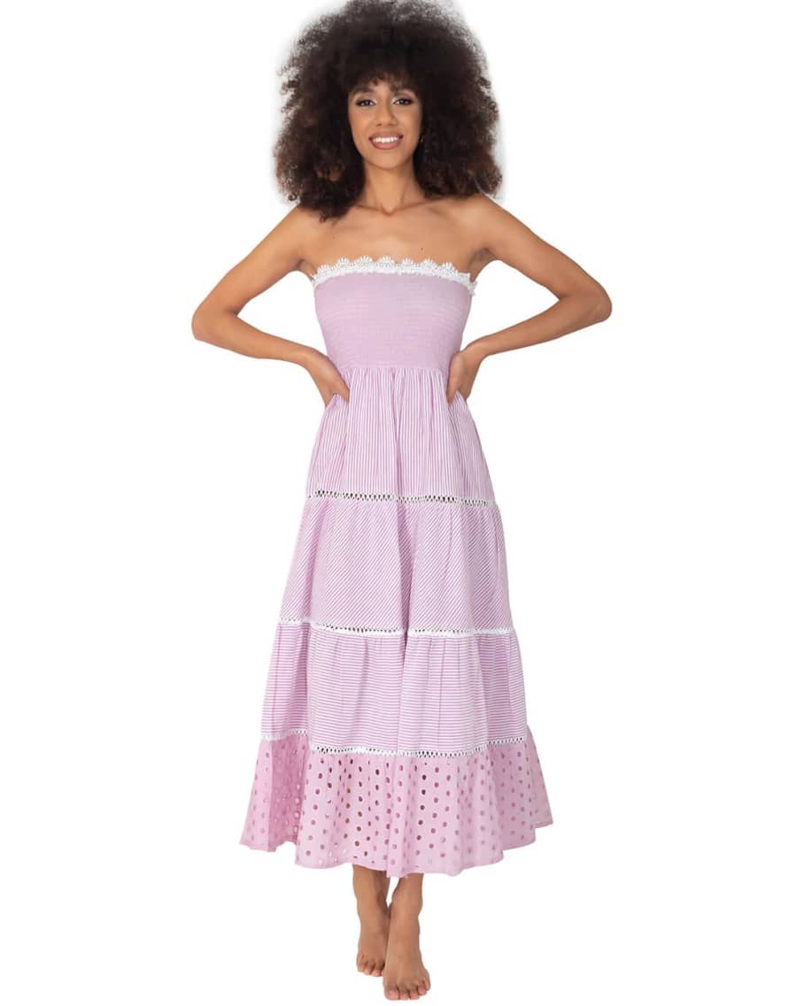 Iconique Ic23-045 Joy Bandeau Maxi Dress In Pink