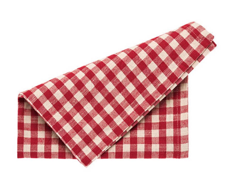Walton & Co Pair Of Red Gingham Napkins