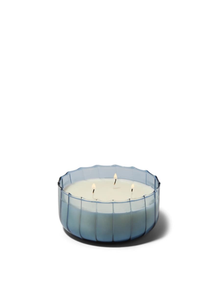 Paddywax Ripple Glass Candle 12oz In Peppered Indigo From Paddywax