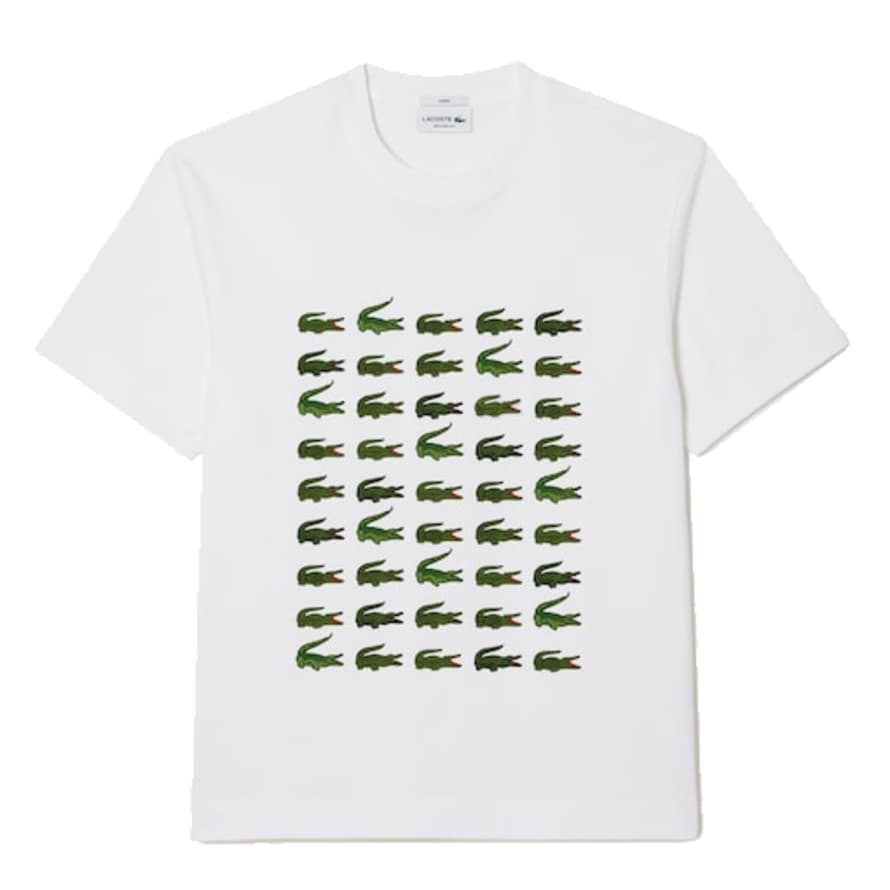 Lacoste Lacoste Relaxed Fit Iconic Print Tee White