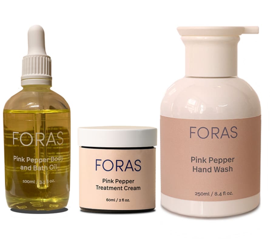Foras Fragrance and Lifestyle Set of 3 Large Pink Pepper Treatment Cream