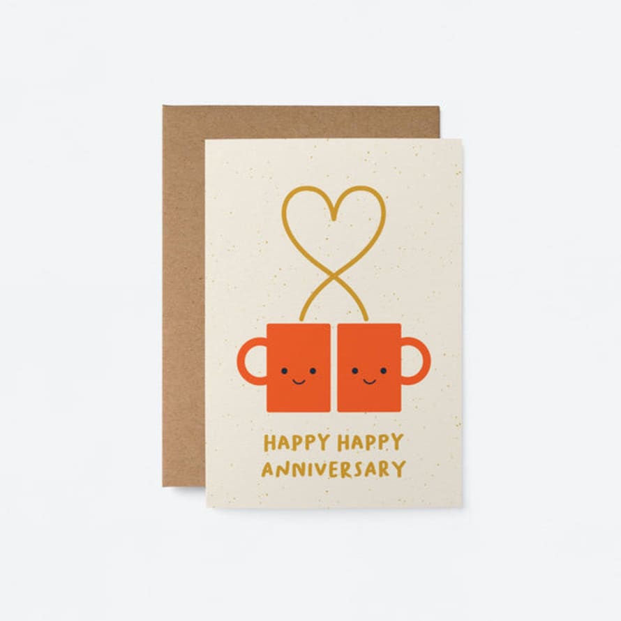 graphic  factory Happy Happy Anniversary - Greeting Card: Standard Cello / English