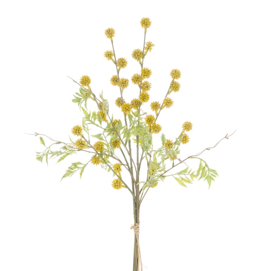 Floral Silk Frosted Thistle Bundle Yellow 70cm