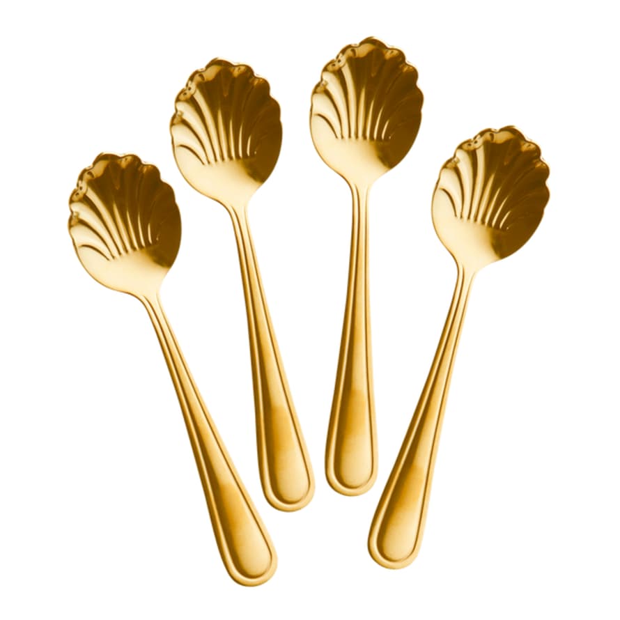 rice Stainless Steel Teaspoons In Gold - Set Of 4