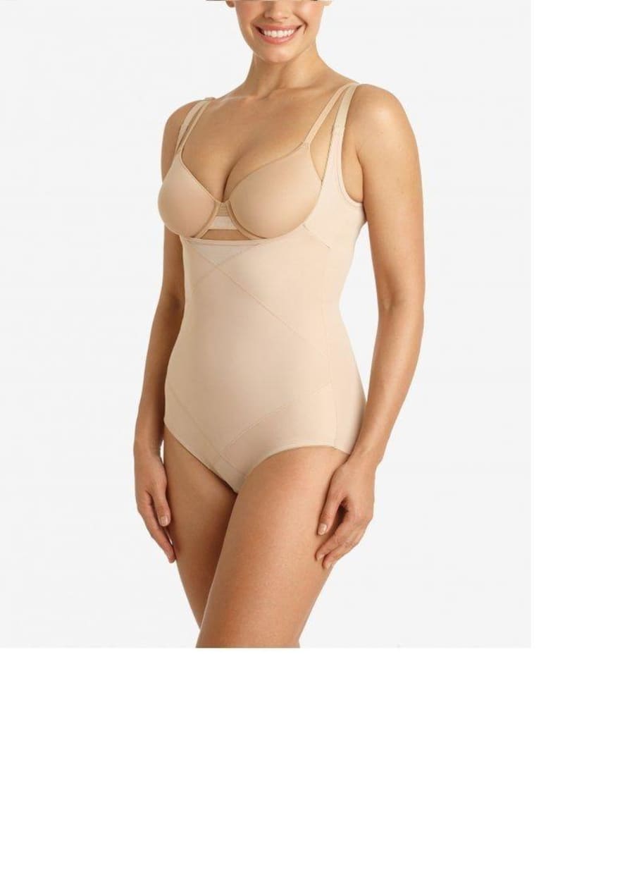 Miraclesuit Open Bust Body Briefer In Warm Beige