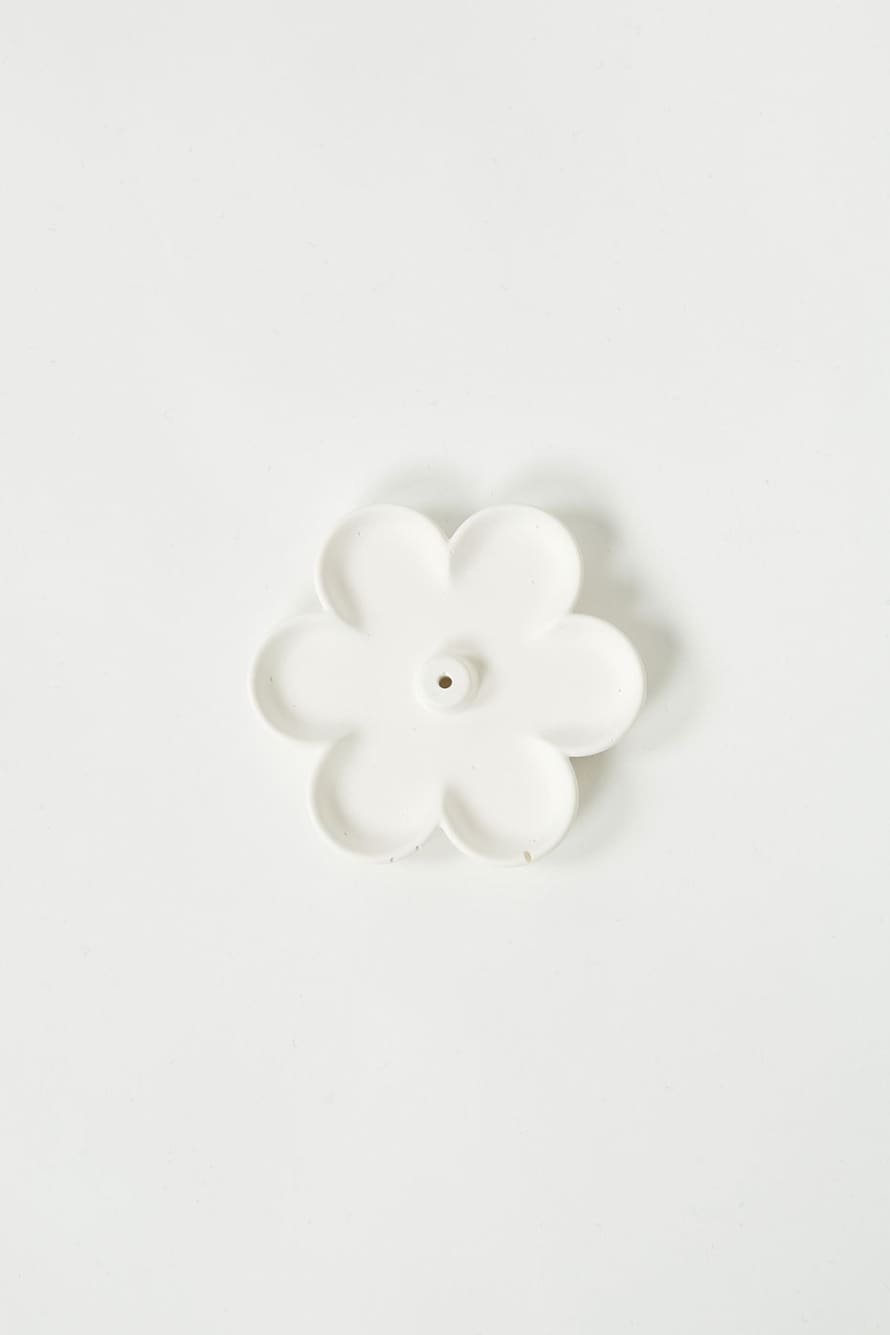 Jeune Home White Flower Incense Holder