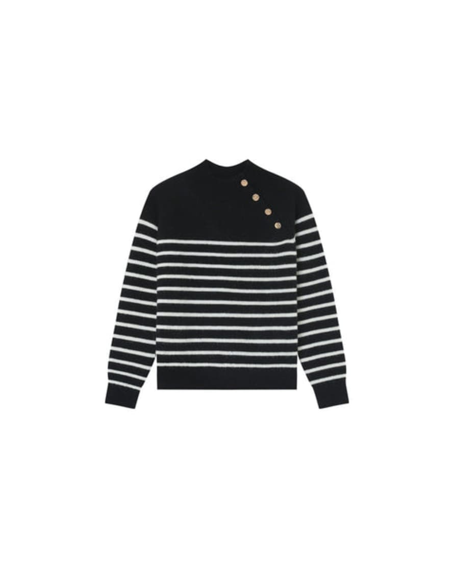 Grace & Mila Louisette Bretton Stripe Knit - Black