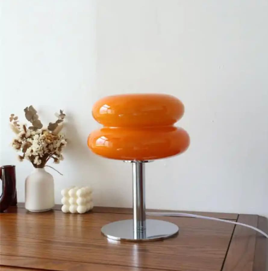 T&SHOP Orange Glass Macaron Chrome Lamp