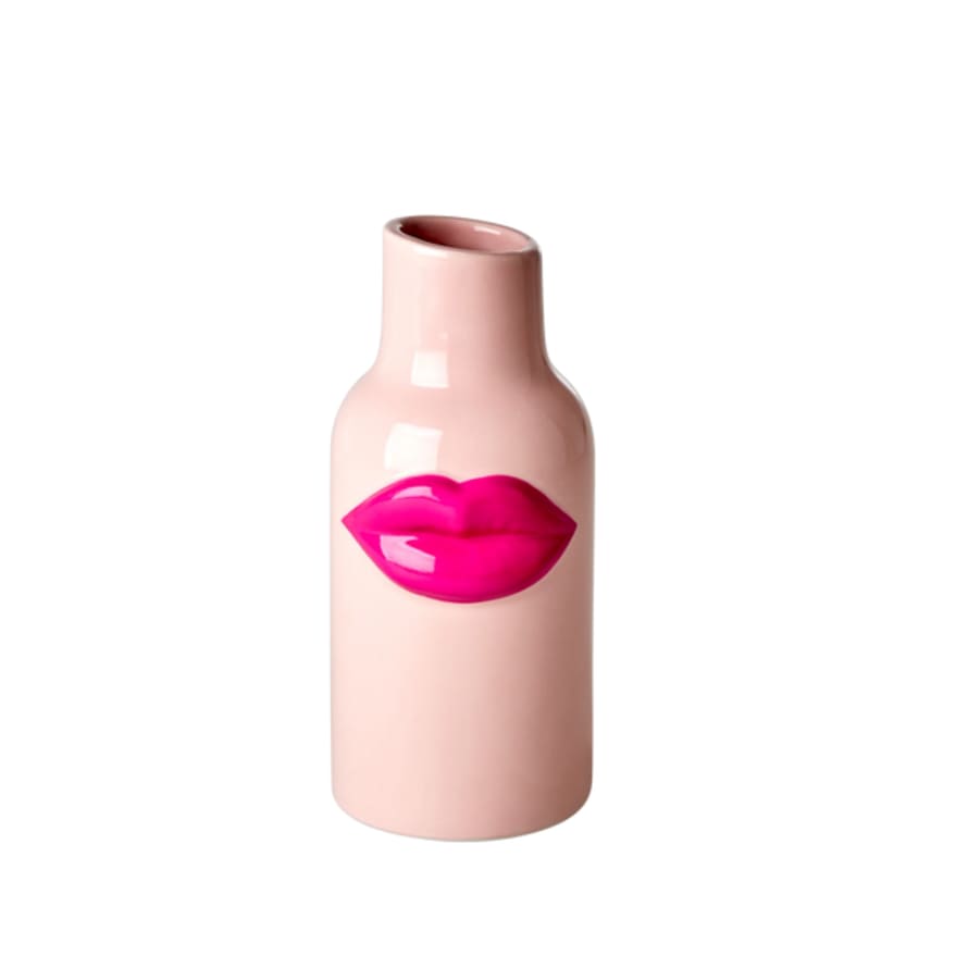 rice Pink Ceramic Lips Vase - Small