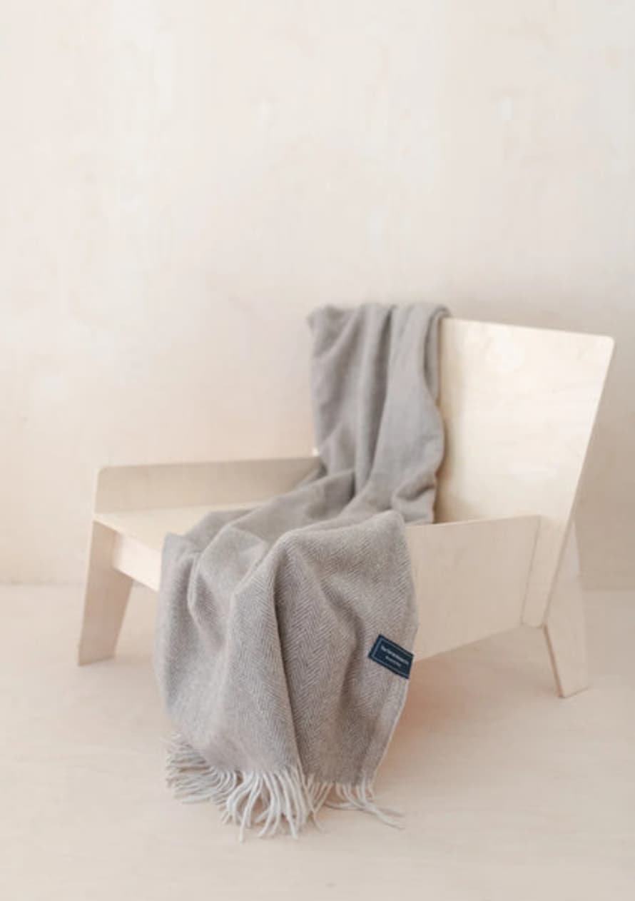 TBCo Wool Blanket In Natural Herringbone | Small