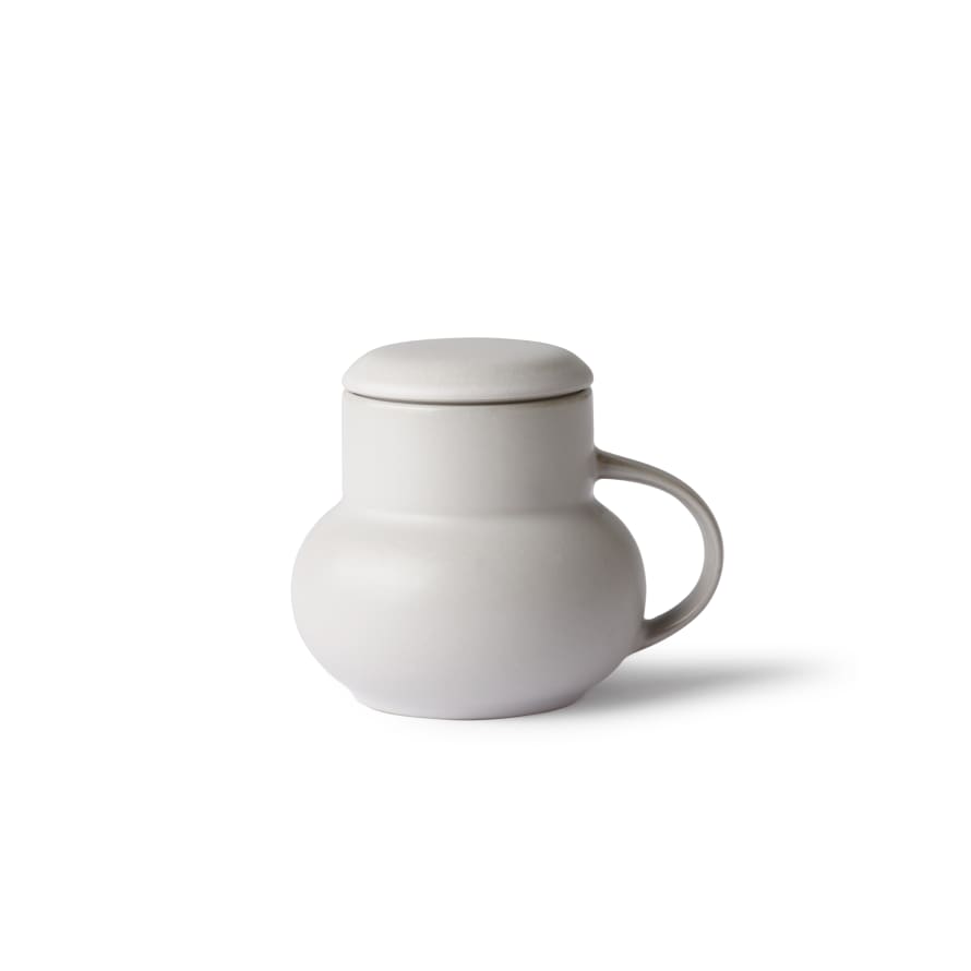 HK Living Ceramic Bubble Tea Mug Light Grey